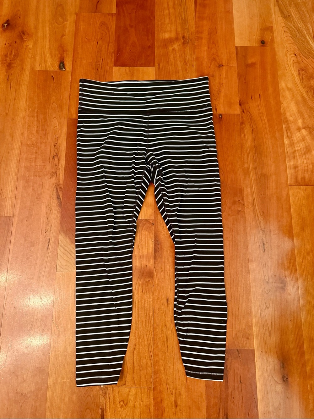 Women’s Black and White Striped Leggings